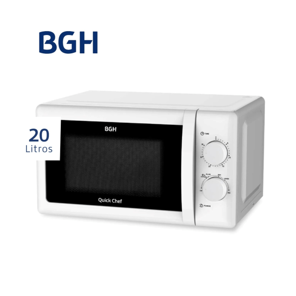 Microondas BGH, 20 litros, blanco, Quick Chef. - Mod. B120M20