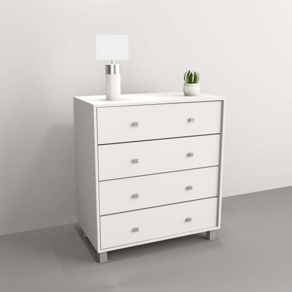 Chiffonier TABLES, 86cm, 4 cajones, blanco. - Mod. 6055