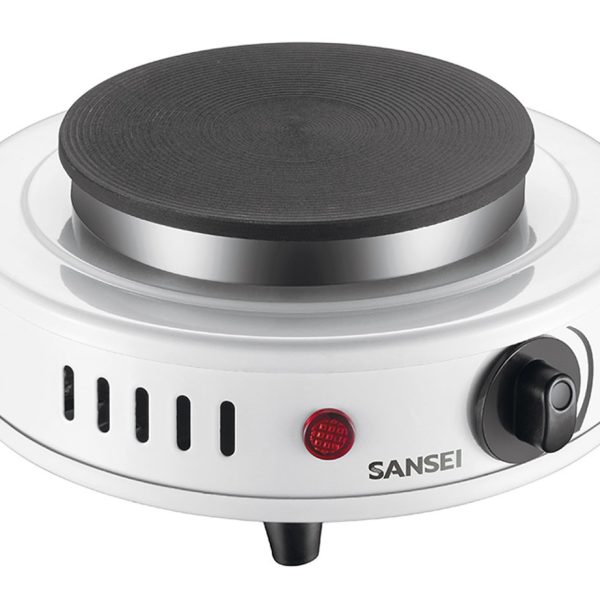 Anafe eléctrico SANSEI, 500w, blanco. - Mod. ANSN1MWN