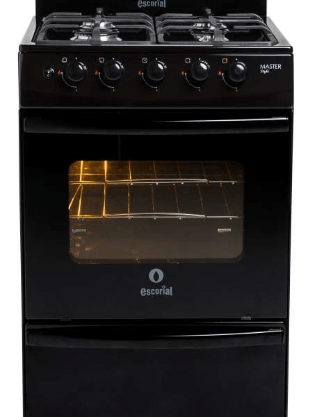Cocina a gas ESCORIAL, color negro. - Mod. MASTER STYLE NEG.