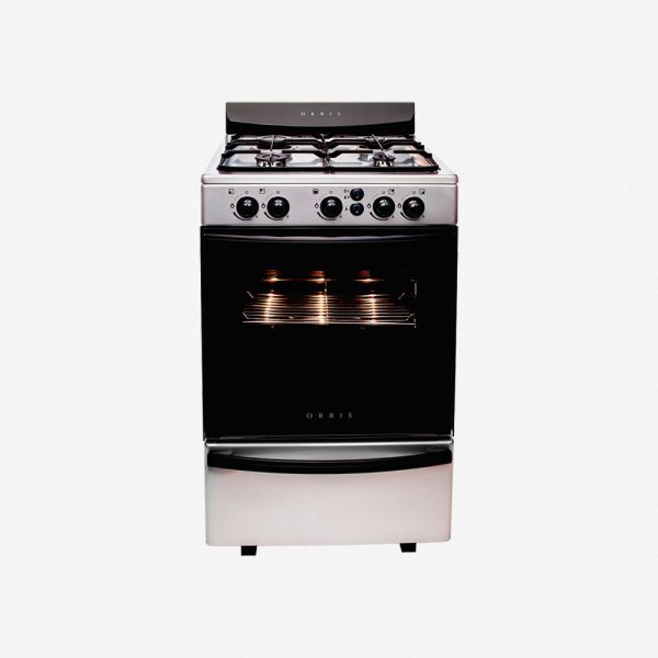 Cocina a gas ORBIS, 55 cm, plana, acero inoxidable. - Mod. 858AP