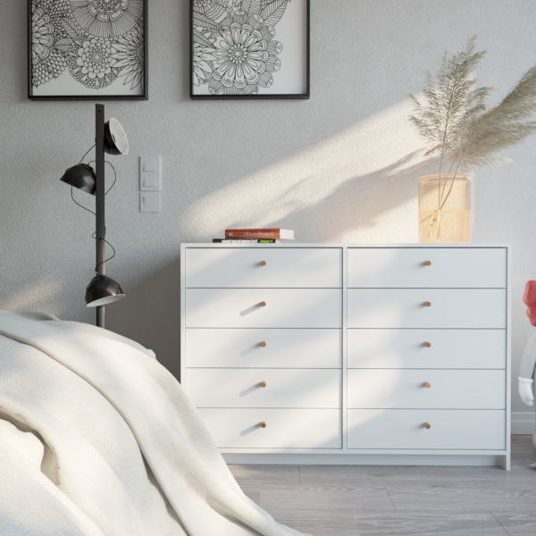Chifonier TABLES, 10 cajones, blanco. – Mod. 6059
