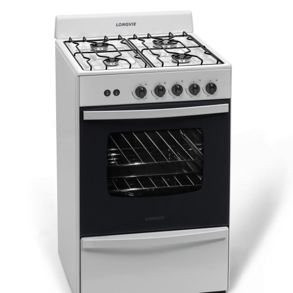 Cocina a gas LONGVIE, 56 cm, blanca. - Mod. 12331B
