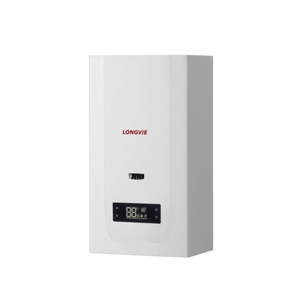 Calefon a gas LONGVIE, 16lts, encendido automático, blanco. - Mod. CF16-N