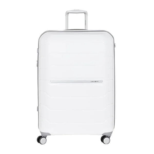 Valija SAMSONITE, 32", rígida, blanca. - Mod. SPINNER 81/32 EXP OCTOLITE