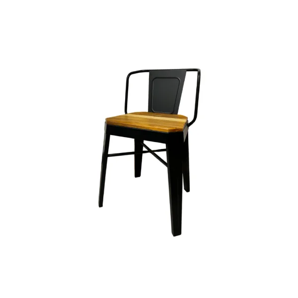 Silla de jardín TROMEN, con asiento de madera. - Mod. RUNKO