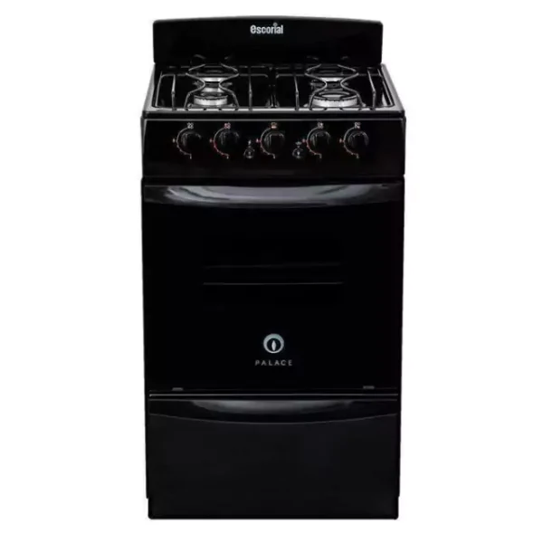 Cocina a gas ESCORIAL, 55cm, negra. - Mod. PALACE CRISTAL LX S2 BLACK - GN