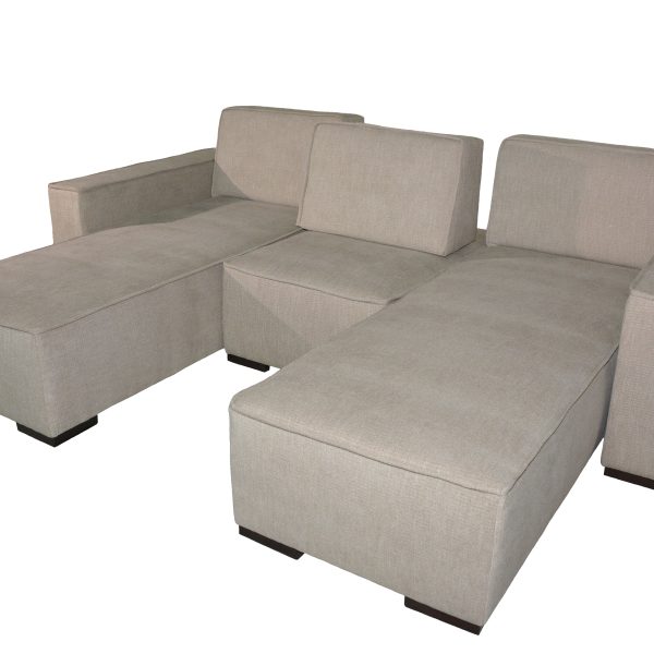 Sillón COLOR LIVING, tipo chaise long + banqueta. - Mod. TRINITY L+1M+1 G4