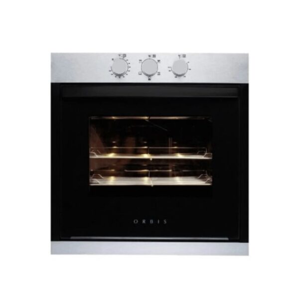 Horno a gas ORBIS, empotrable, 60 cm, con grill, acero. – Mod. 960AP3