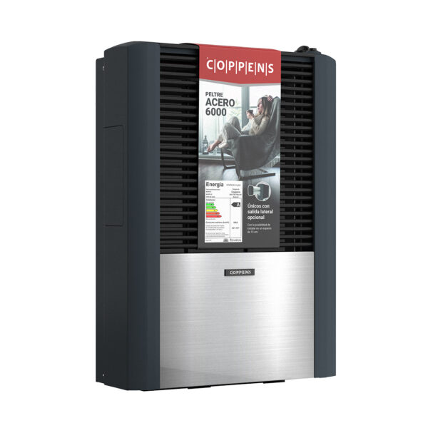 Calefactor a gas COPPENS, 6000kcal, multigas con salida. - Mod. PELTRE ACERO 6000TB - C60B