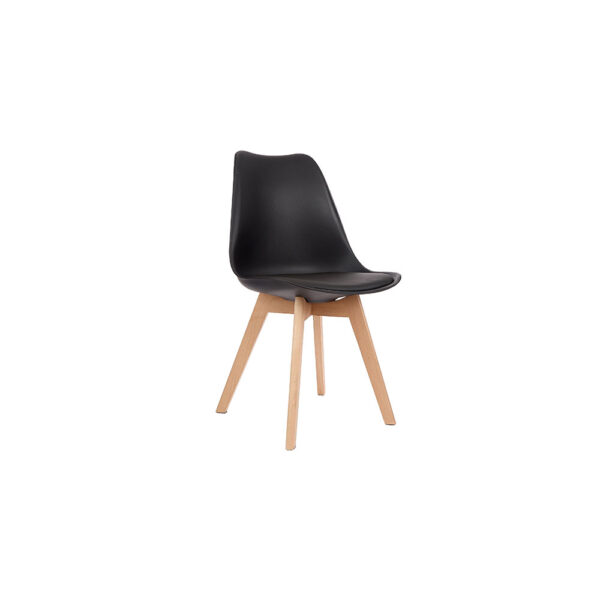 Silla AVELINO, tipo tulip, color negro.
