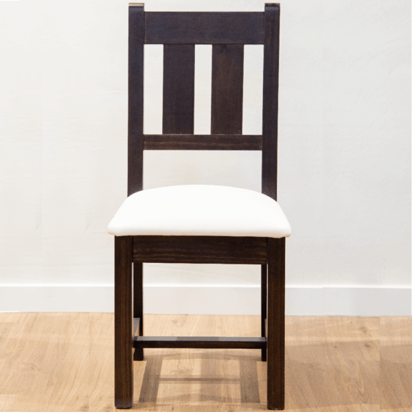 Silla MOBILIA, asiento tapizado, color madera castaño. - Mod. SILVIA