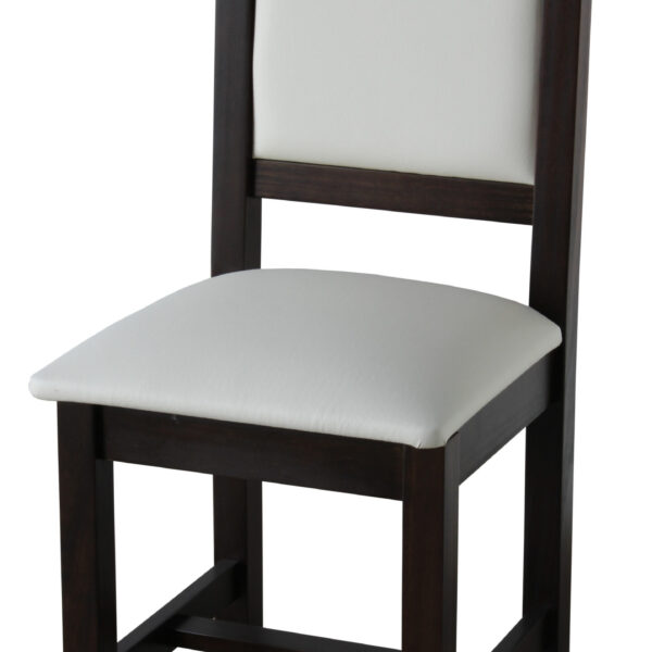Silla MOBILIA, asiento y respaldo tapizado, madera castaño. - Mod. CAMILA