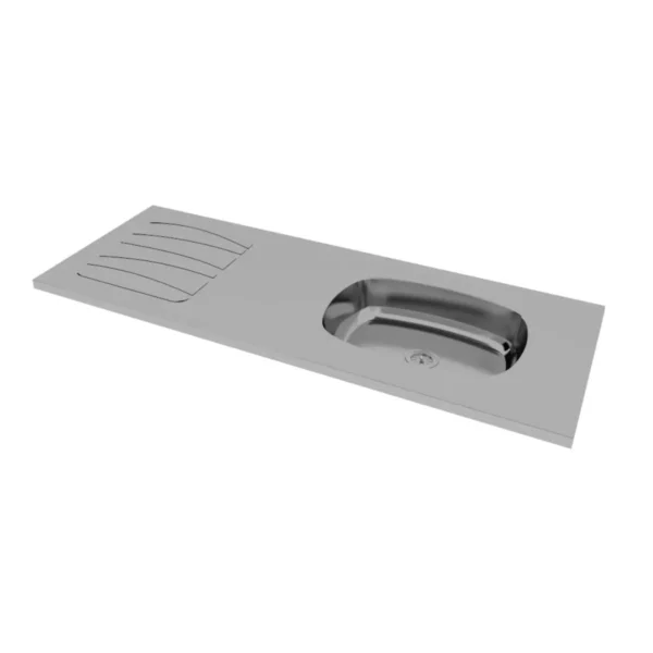 Mesada CENTRO ESTANT, acero inoxidable, 120 cm, reversible. - Mod. 37.117R
