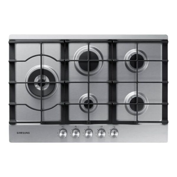 Anafe a gas SAMSUNG, 5 hornallas, acero, 75cm. - Mod. NA75J3030AS