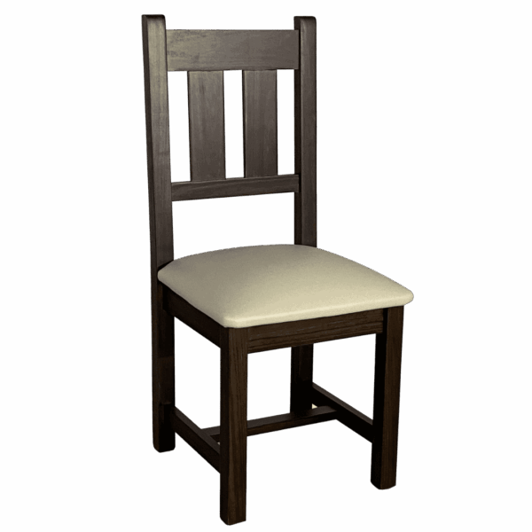 Silla MOBILIA, color cedro, asiento tapizado, pino macizo. - Mod. SILVIA