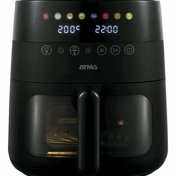 Freidora de aire ATMA, con visor, 6 litros, negra. - Mod. FR246ABP