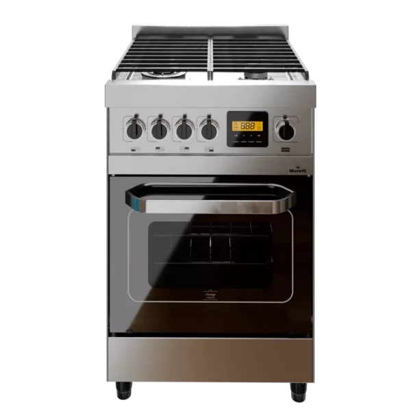 Cocina industrial MORELLI, vintage negra con placa, 4 hornallas. - Mod. 600 / 18026