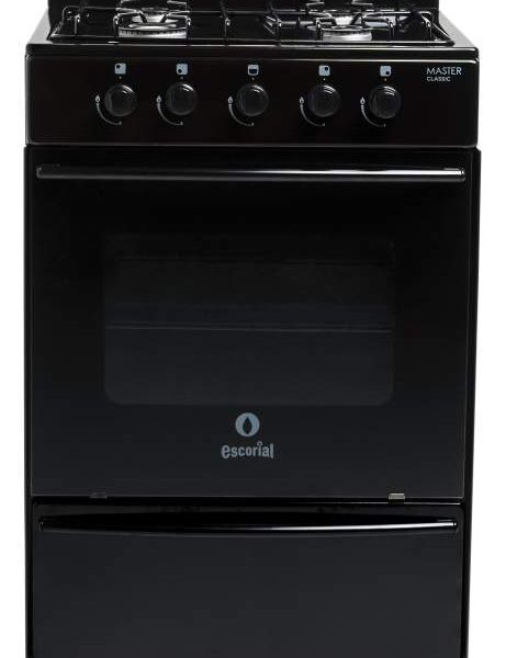 Cocina ESCORIAL, 56cm, negra, gas natural. - Mod. MASTER BLACK S2 GN CLASSIC