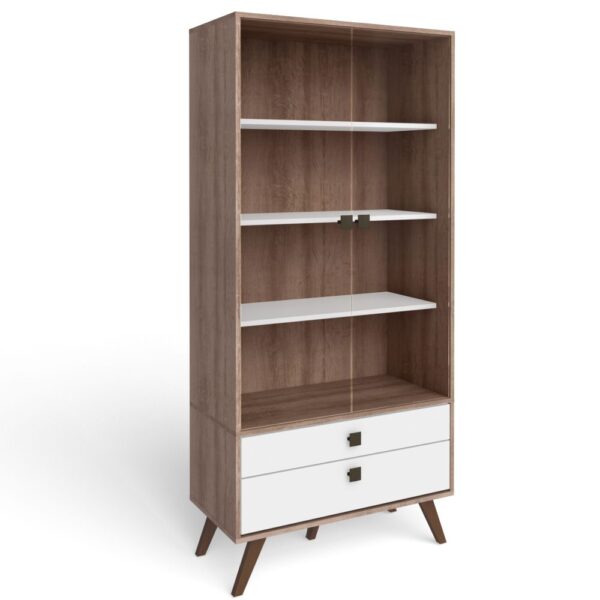 Cristalero DELOS, 2 puertas 2 cajones, rustico y blanco. - Mod. RT3151RUBL