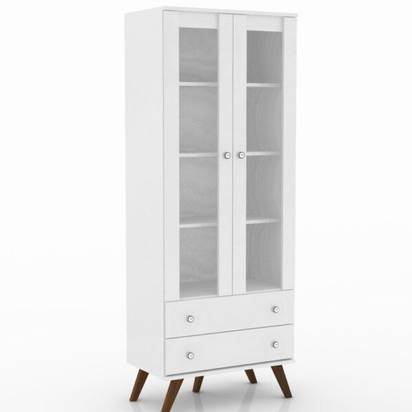 Cristalero DELOS, 2 puertas 2 cajones, blanco. - Mod. ESM217BR