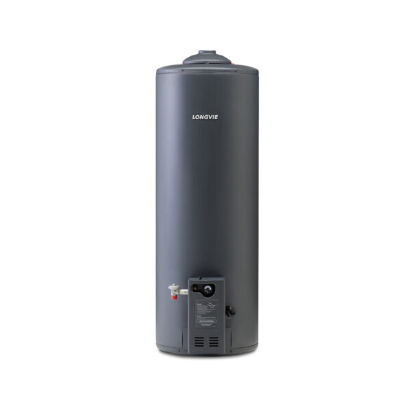 Termotanque a gas LONGVIE, 110 litros, recuperación simultánea, color grafito. – Mod. T4110