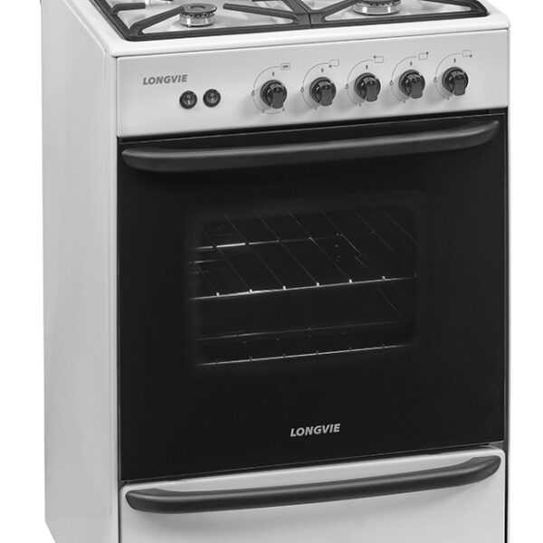 Cocina a gas LONGVIE 56cm blanca con parrila luz y encendido.- Mod. 13331BF