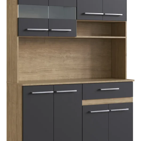 Kit de cocina DELOS 120 cm nogal gris. - Mod.  610.0001