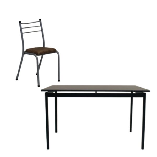 Juego de comedor METALFRANCH 4 sillas perlina mesa dora. - Mod. CO-JH040
