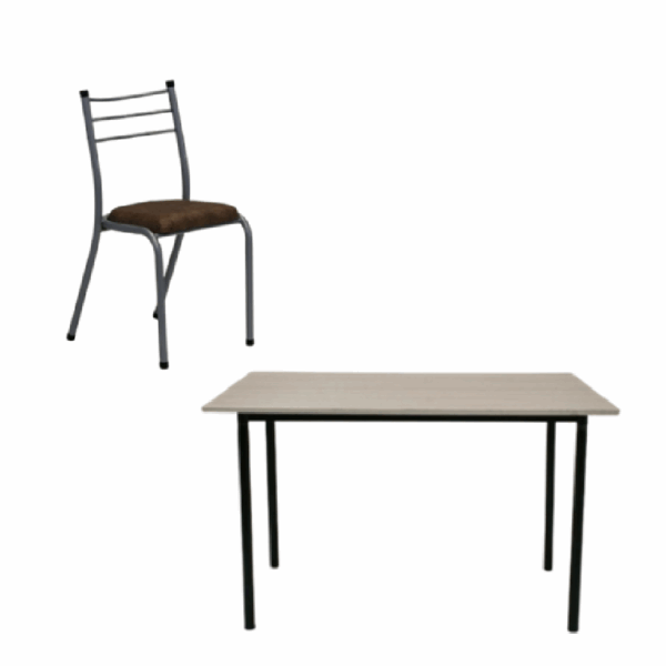 Juego de comedor METALFRANCH 1 mesa beta y 6 sillas perlina. - Mod. CO-JH018