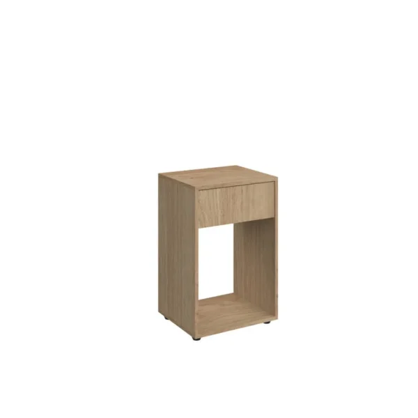 Mesa de luz DELOS 1 cajón color roble. - Mod. DLD08RK