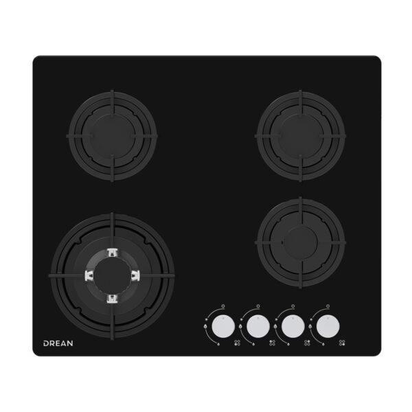 Anafe a gas DREAN vidrio templado negro 60cm. - Mod. AGDR60CNV