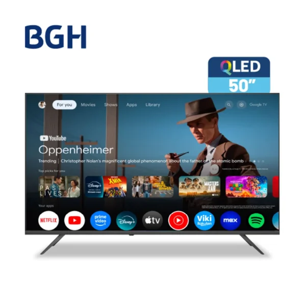 Smart TV BGH 50" QLED 4K con google tv. - Mod.  B5026US7G