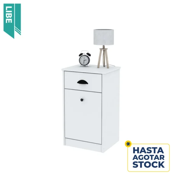 Mesa de luz CENTRO ESTANT con botinero blanco. - Mod. MLB