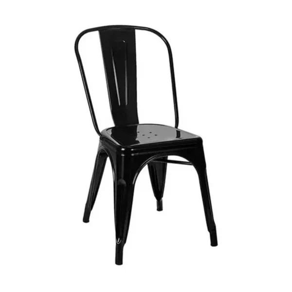 Silla GARDEN LIFE tipo tolix metálica reforzad negra. - Mod. T520001