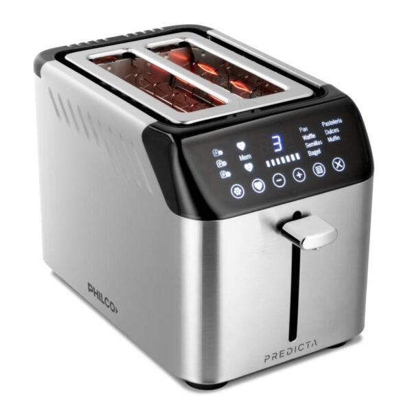 Tostadora digital PHILCO PREDICTA acero inoxidable 7 rebanadas. - Mod. TO017IP