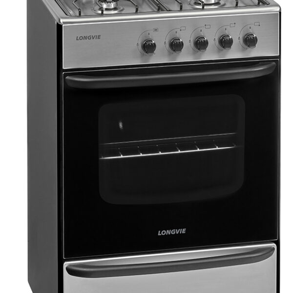 Cocina a gas LONGVIE 56cm acero inoxidable cajón parrilla multigas. - Mod. 12231X