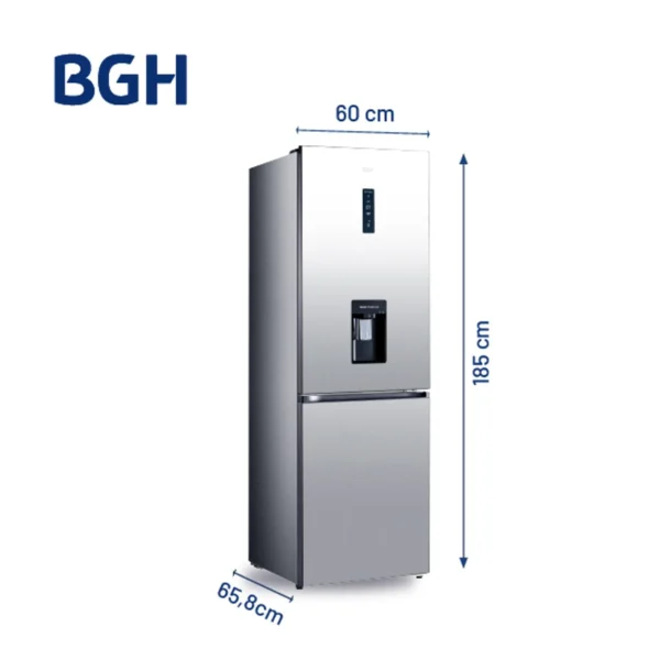 Heladera no frost BGH 310 litros bottom mount acero inoxidable inverter. - Mod. BRC330I1A