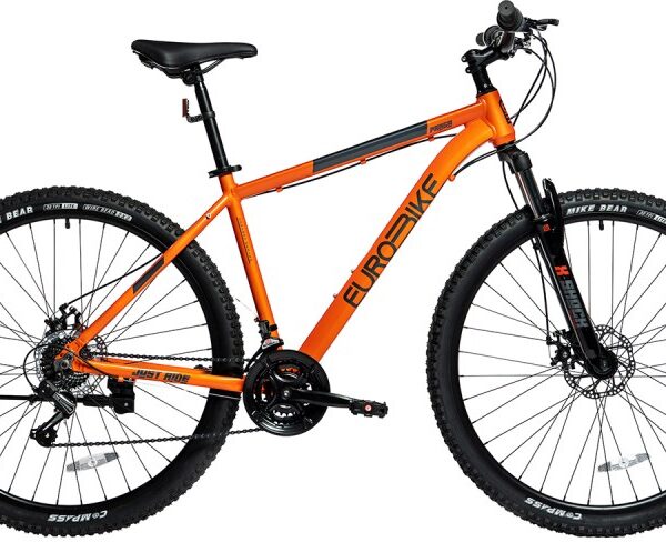 Bicicleta Mtb EUROBIKE rodado 29" 21 velocidades naranja y negra. - Mod.  PRAGA 3.0