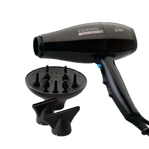 Secador de pelo GAMA 2200w negro. - Mod.  VIA VENETO BLACK ION