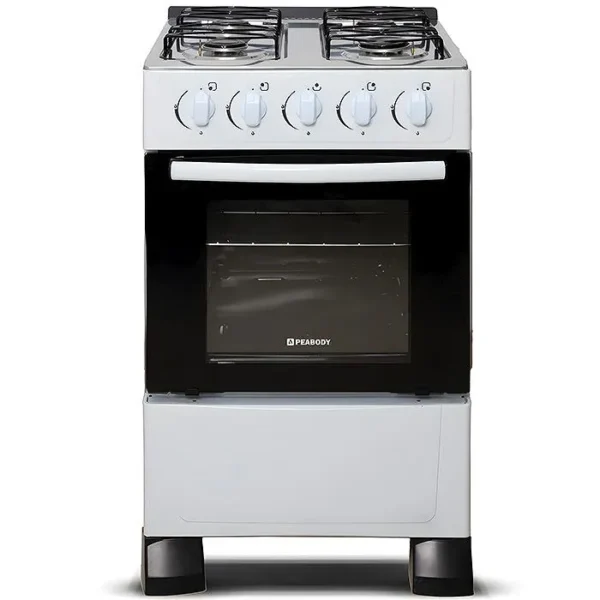 Cocina a gas PEABODY 50cm blanca con mesada inox. - Mod. PEABODY 50