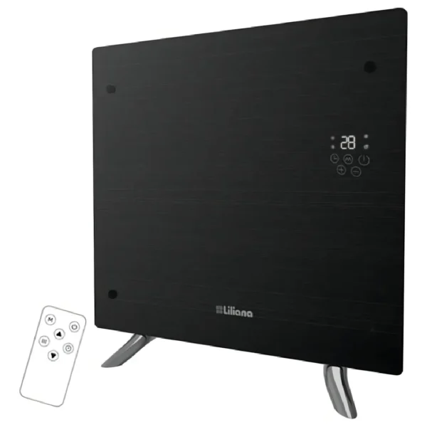 Calefactor eléctrico LILIANA panel vidrio negro 1200w. - Mod. PPV202D