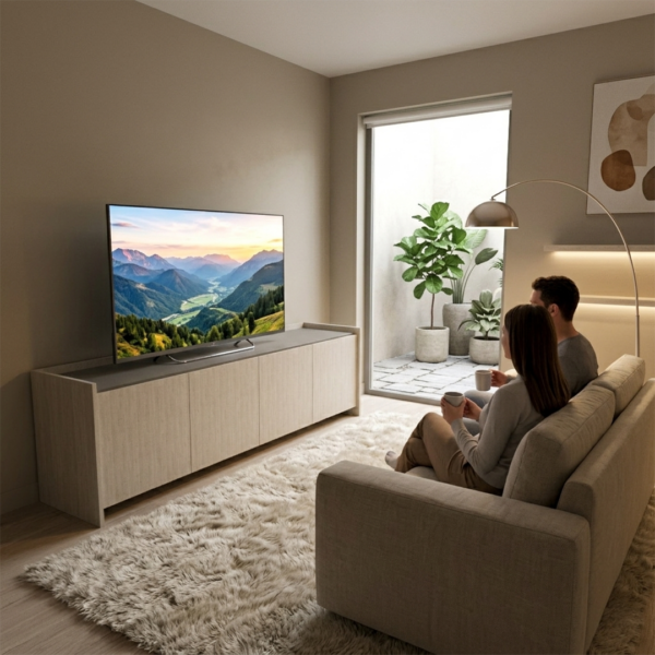 Rack tv TABLES 1.83mts 4 puertas color polar y gris. - Mod. 4233